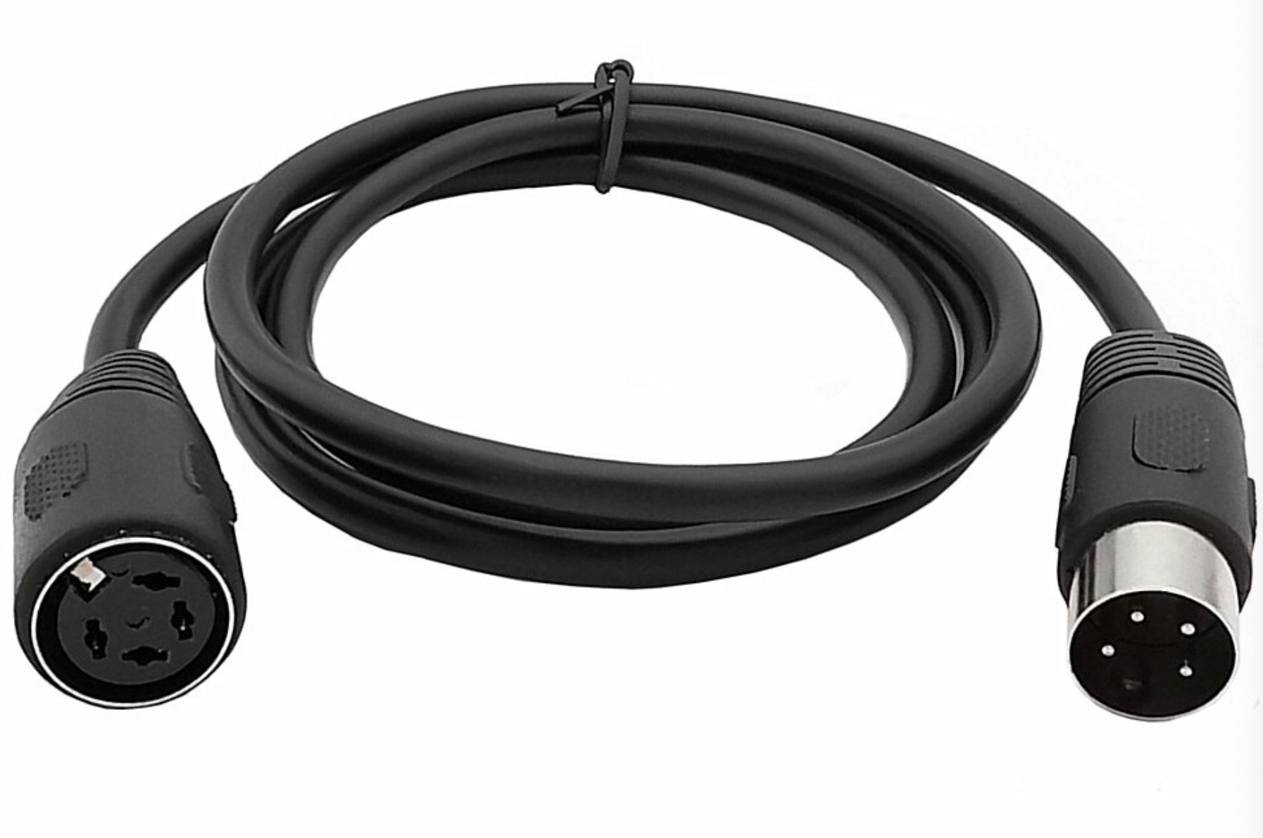 4-pin DIN female and male connector detail