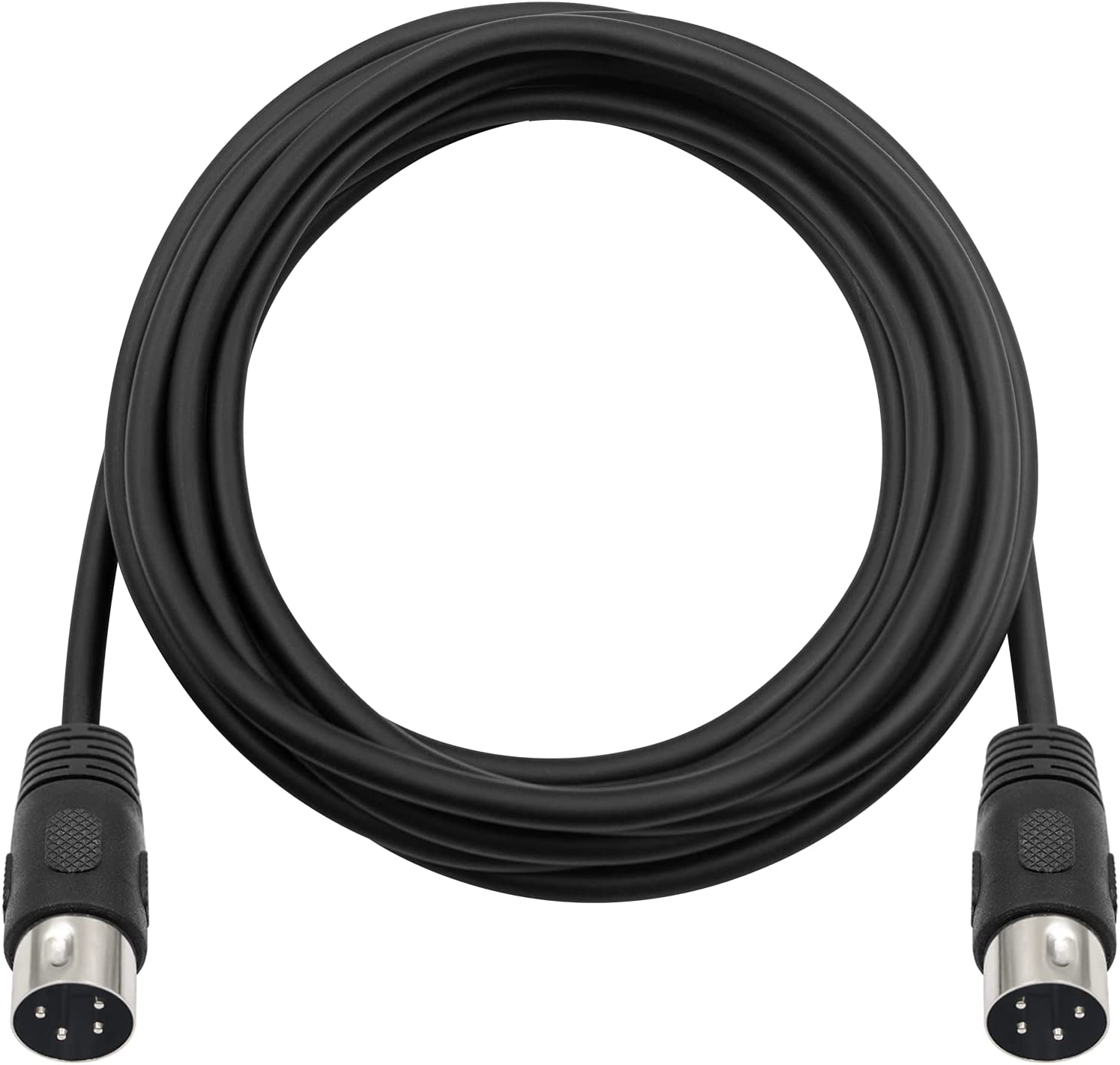 4-Pin Din Male to Male Black Audio Connector Cable