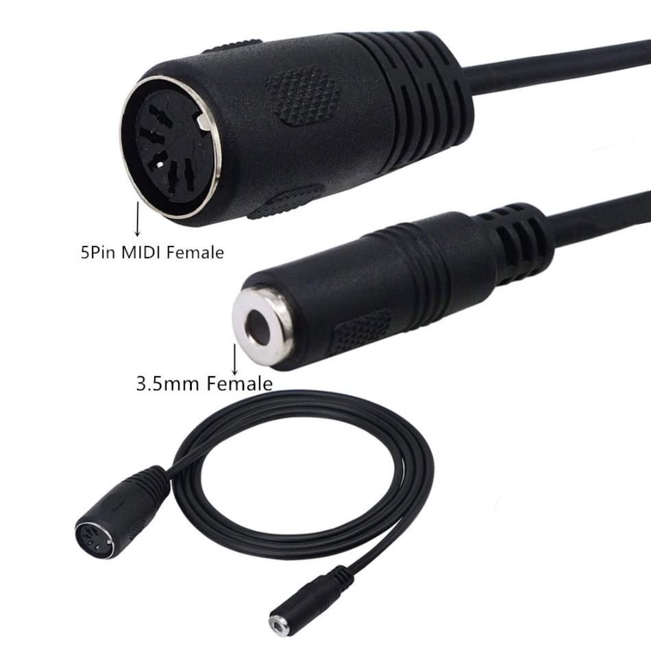 5 pin DIN female to 3.5mm TRS female stereo adapter cable