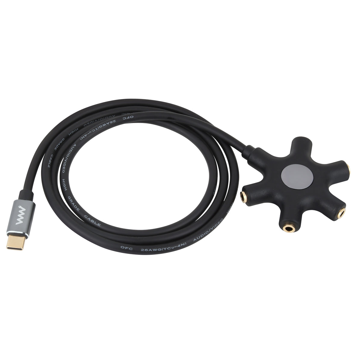 Dac Splitter USB-C to 3.5mm 5-Way Headphone Audio Splitter with DAC