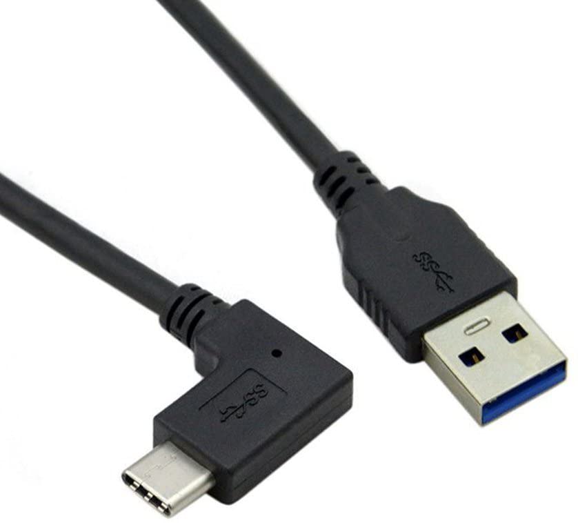 USB 3.0 A Male to USB C Angled Male Data Charging Cable 1m