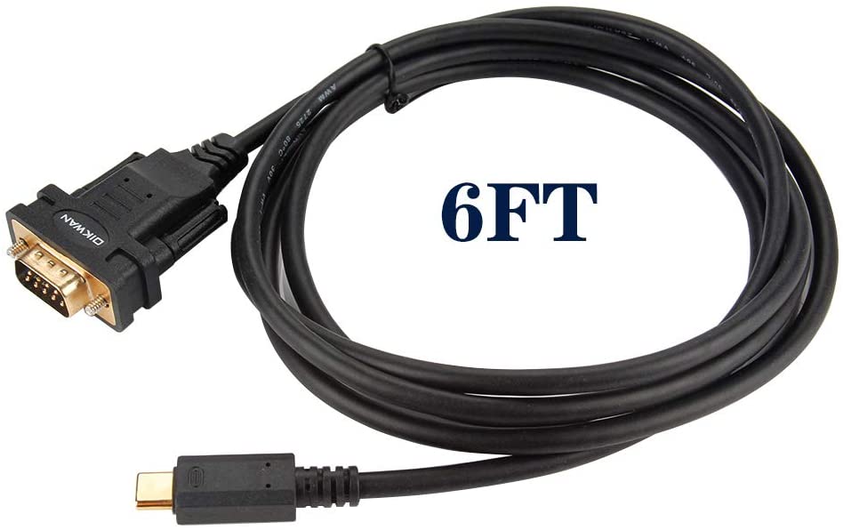 USB C to RS232 DB9 Serial Port Cable with FTDI Chipset