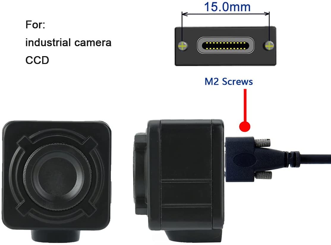 USB 3.0 A Male to USB C Dual Screw Locking Panel Mount Data Charge Cable 1.2m / 2m /3m