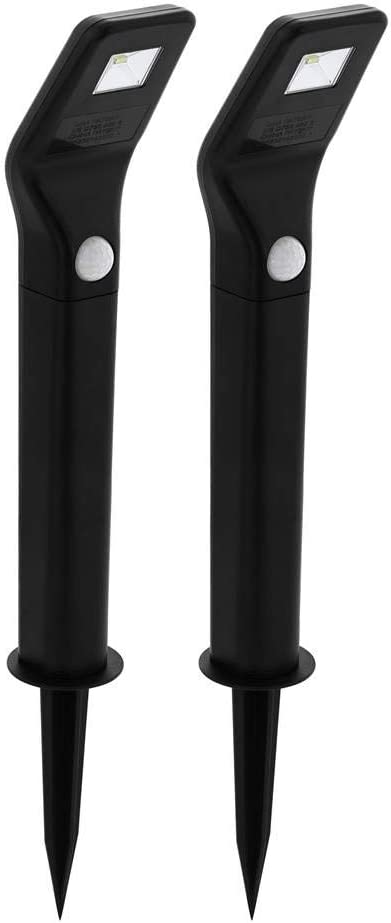SOLAR-LED Exterior Spike Lights with Sensor Two-Pack Classic Black