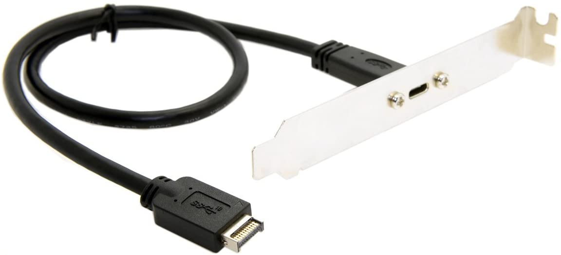 USB 3.1 Type-C Female Panel Mount to USB Type E 20 Pin 10Gbps 0.5m