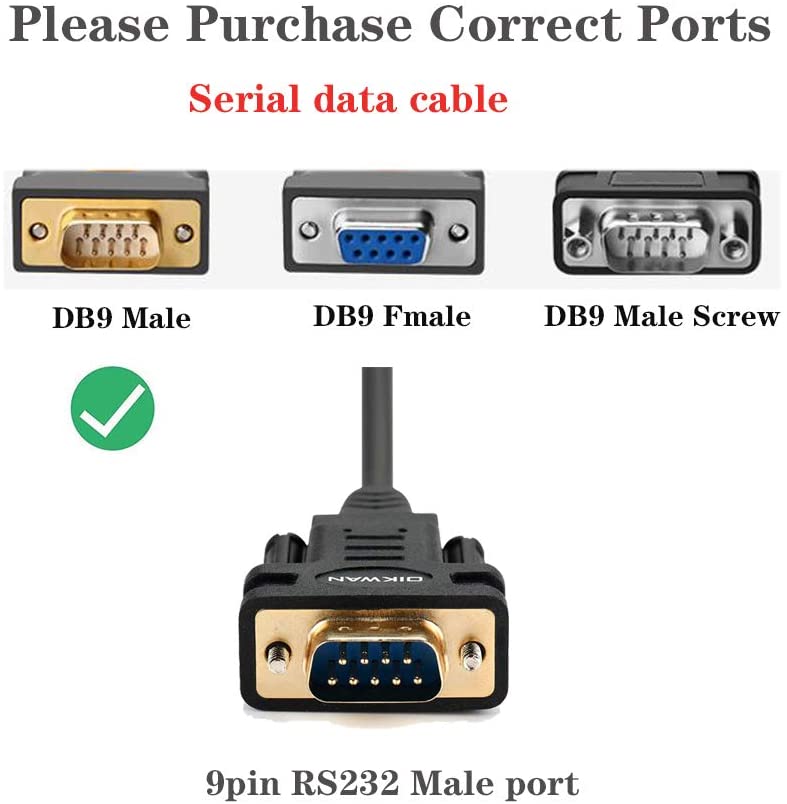 USB C to RS232 DB9 Serial Port Cable with FTDI Chipset