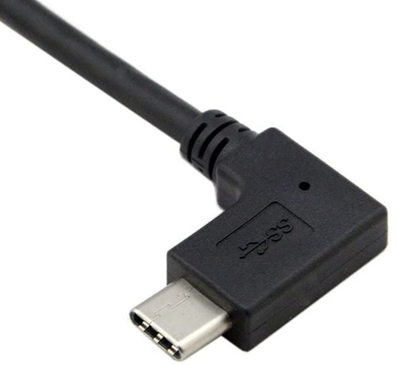 USB 3.0 A Male to USB C Angled Male Data Charging Cable 1m