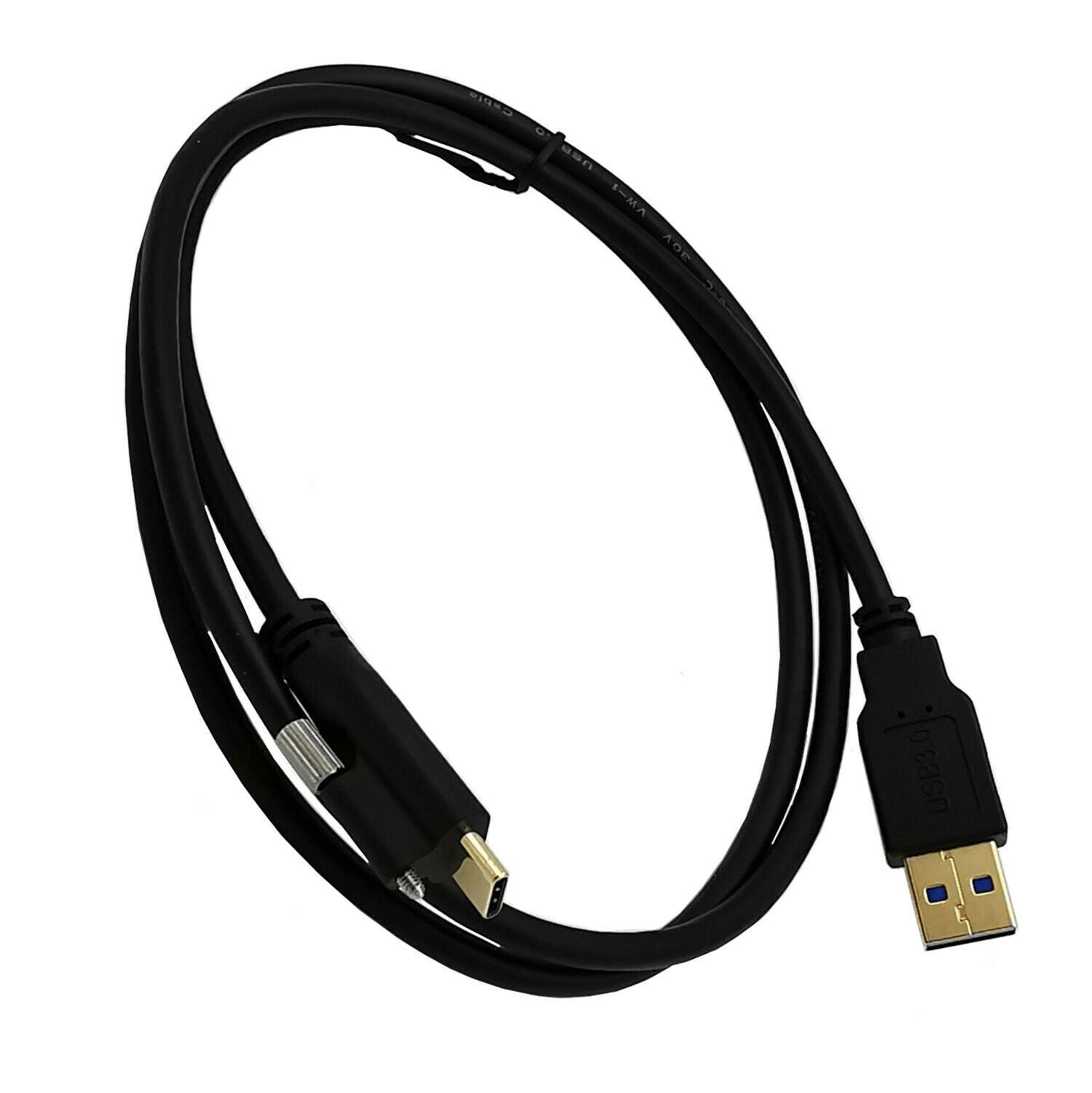 USB-A 3.0 Male to USB-C Male Single Screw Locking High Speed Cable