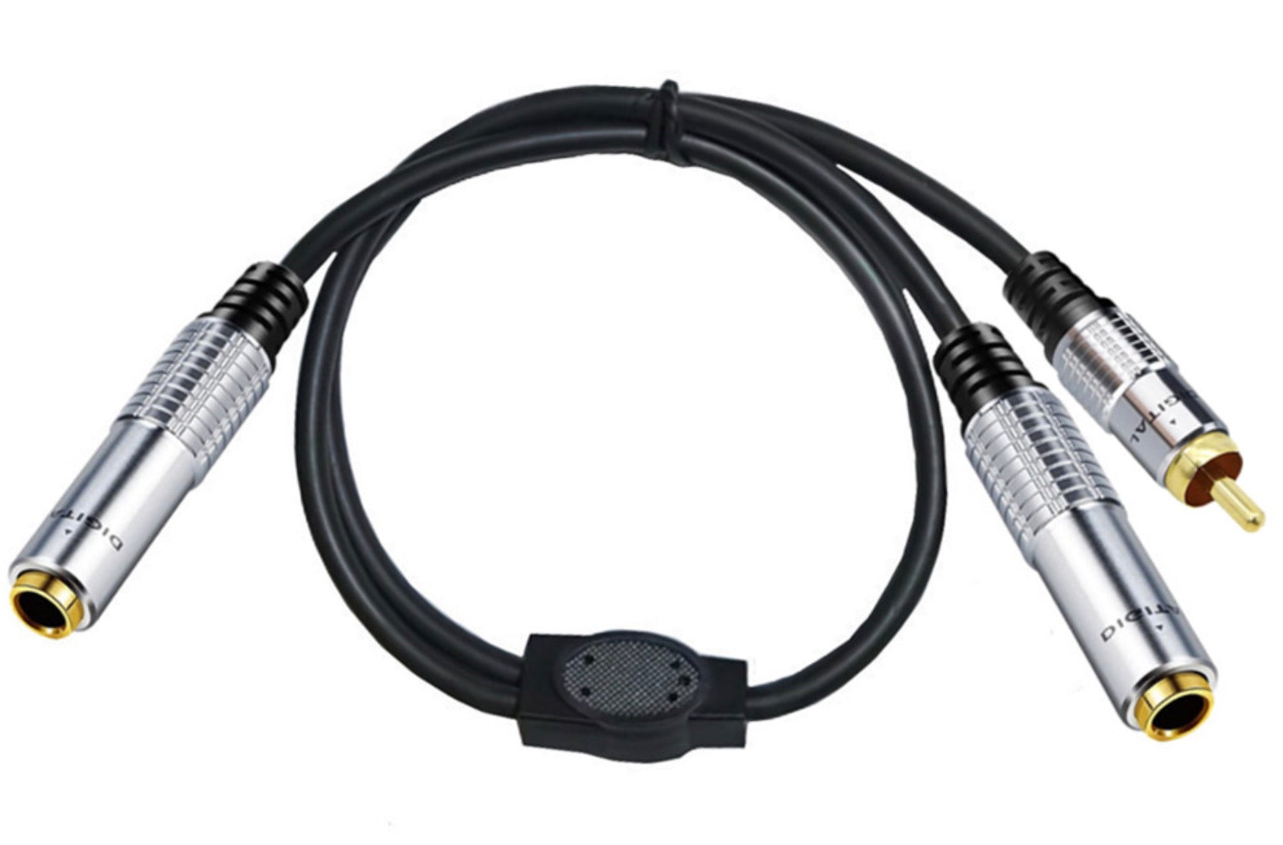 6.35mm TRS female to 6.35mm female and dual RCA male audio adapter cable