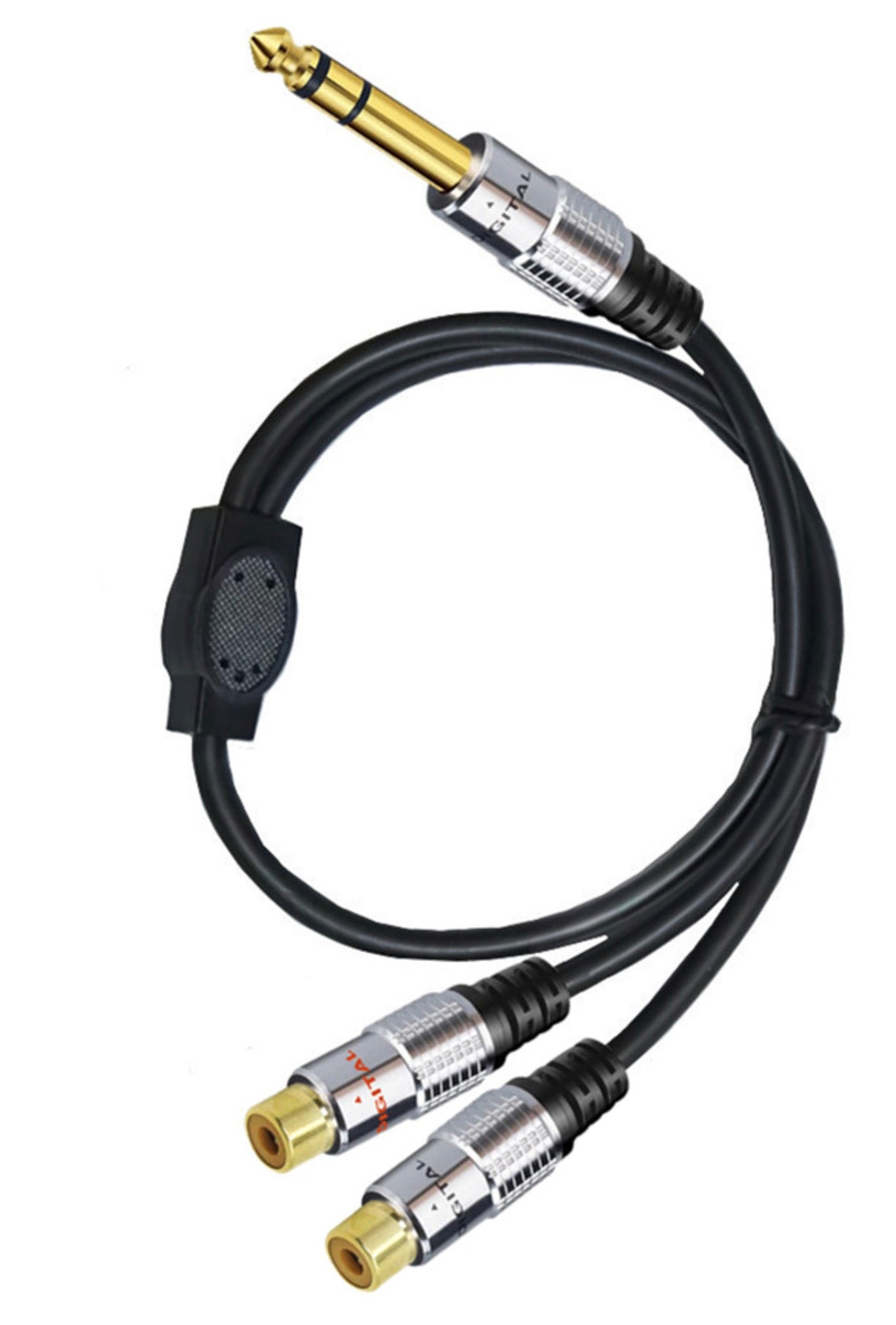 6.35mm trs male to dual rca female y audio splitter cable