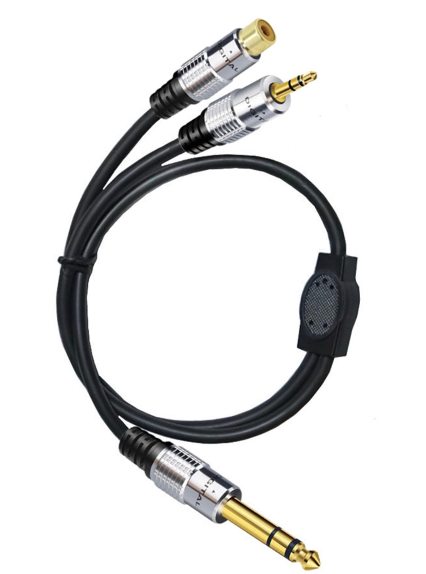 6.35mm trs to 3.5mm male and rca female y audio extension cable