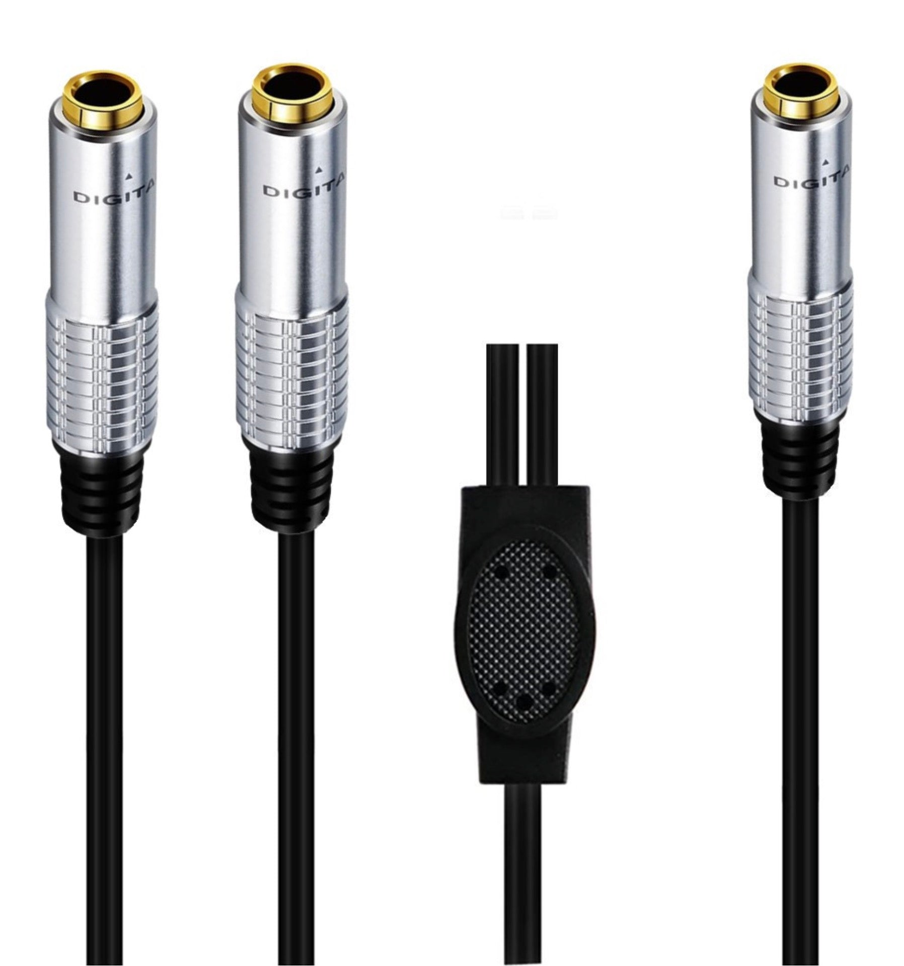 6.35mm female to dual 6.35mm female audio splitter cable connectors