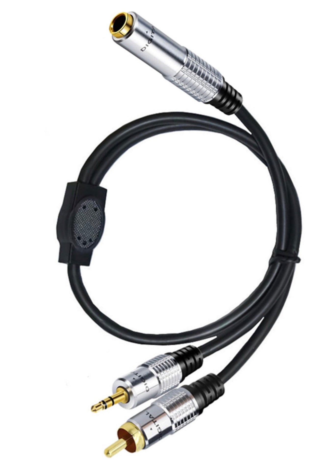 6.35mm female to rca male and 3.5mm male y audio extension cable