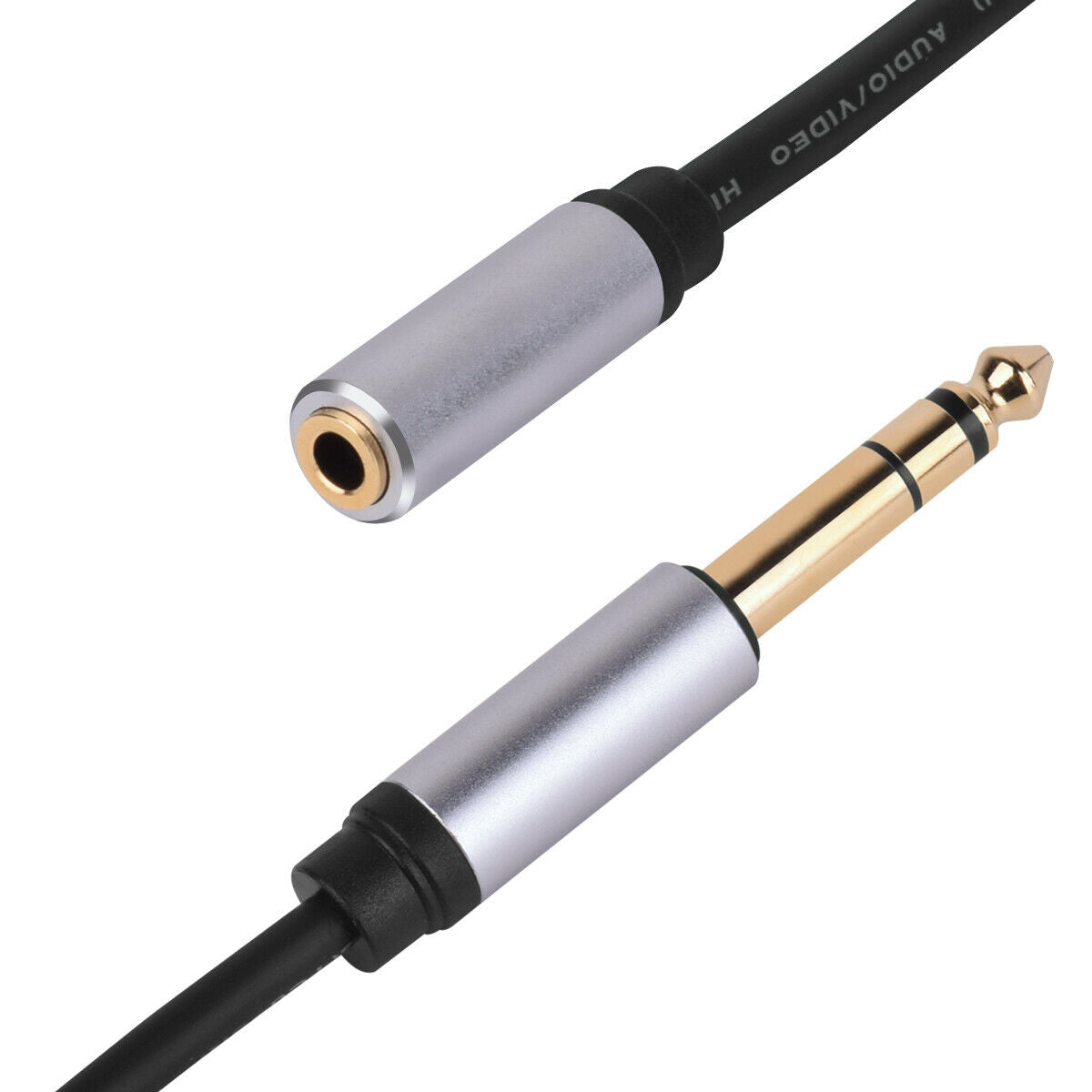 6.35mm 1/4 Male to 3.5mm Female Jack TRS Headphone Audio Cable 0.25m