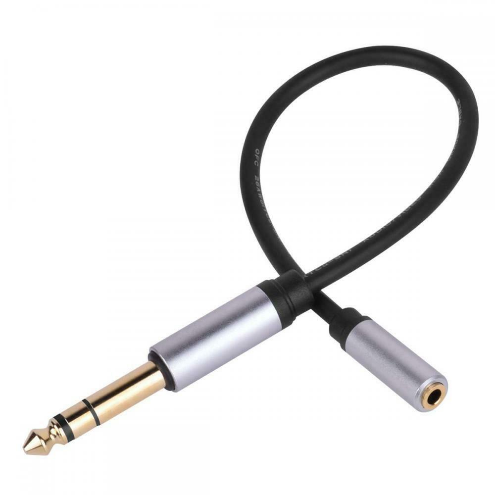 6.35mm 1/4 Male to 3.5mm Female Jack TRS Headphone Audio Cable 0.25m