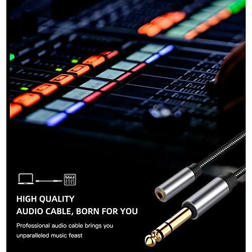 6.35mm 1/4 Male to 3.5mm Female Jack TRS Headphone Audio Cable 0.25m