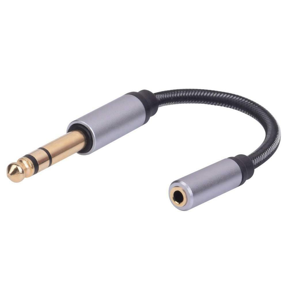 6.35mm 1/4 Male to 3.5mm Female Jack TRS Headphone Audio Cable 0.25m