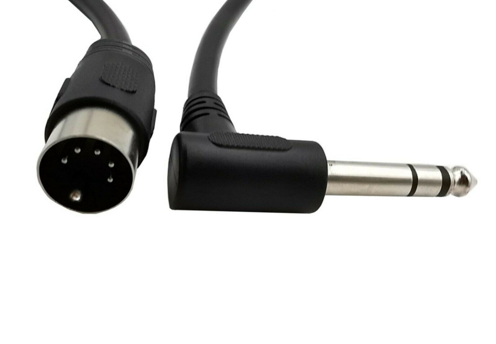 6.35mm (1/4") TRS plug and 5-pin DIN connector 