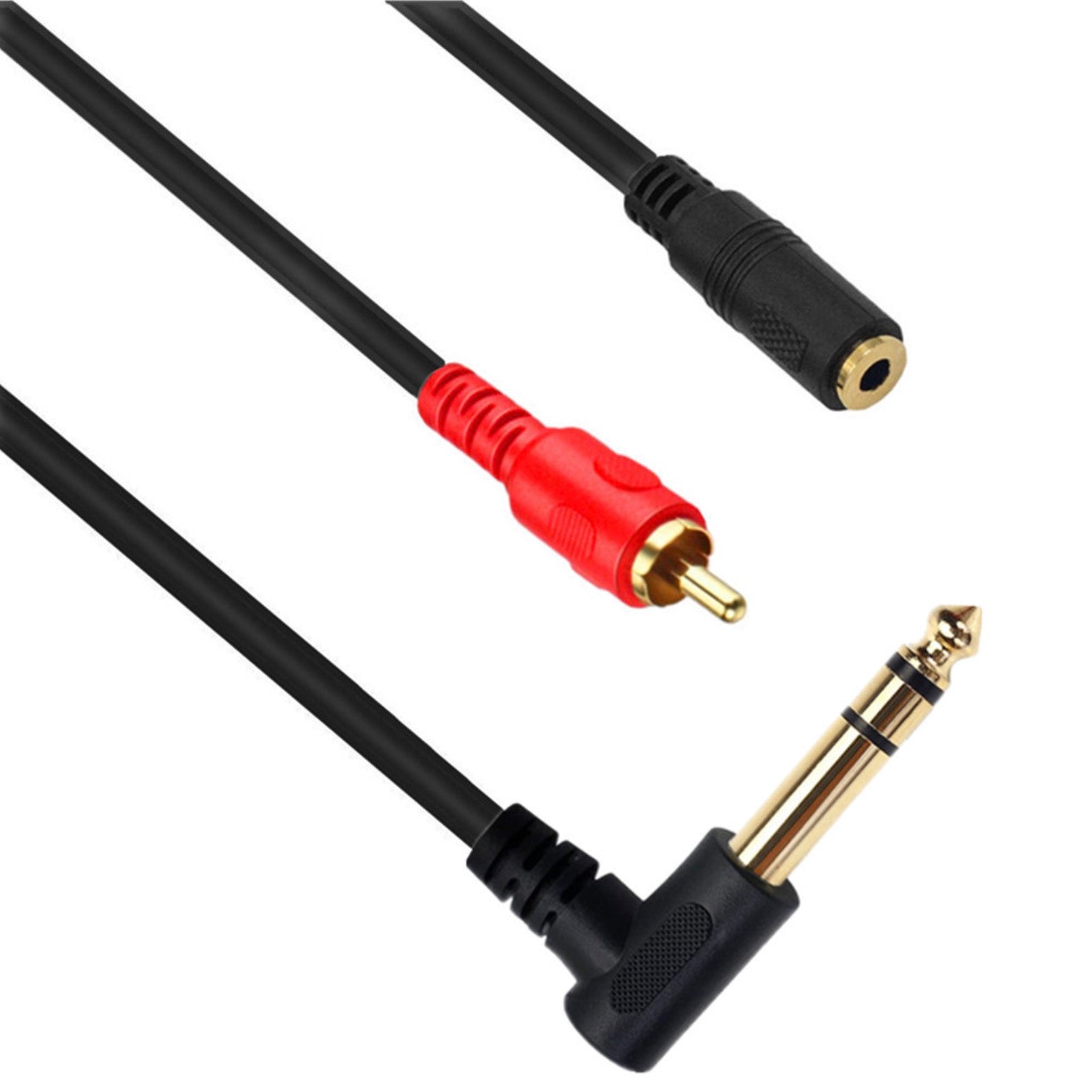 6.35mm TRS to RCA audio cable adapter for mixer amplifier HiFi