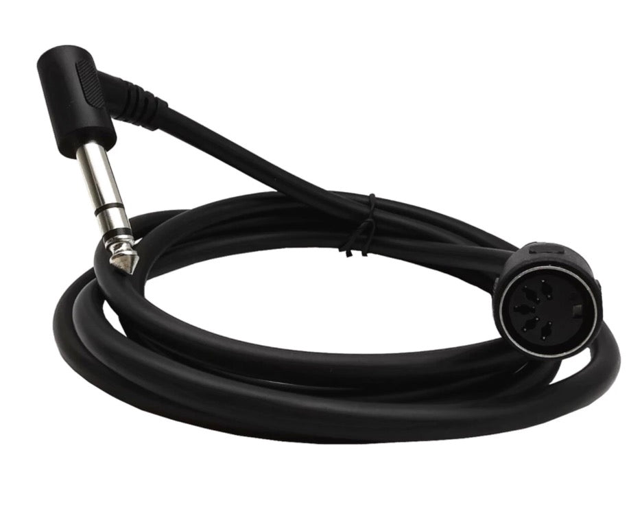 Black 6.35mm to DIN piano audio cable