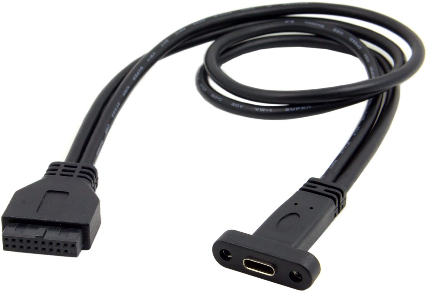 USB-C Female to USB 3.0 Motherboard 19-Pin Header Cable