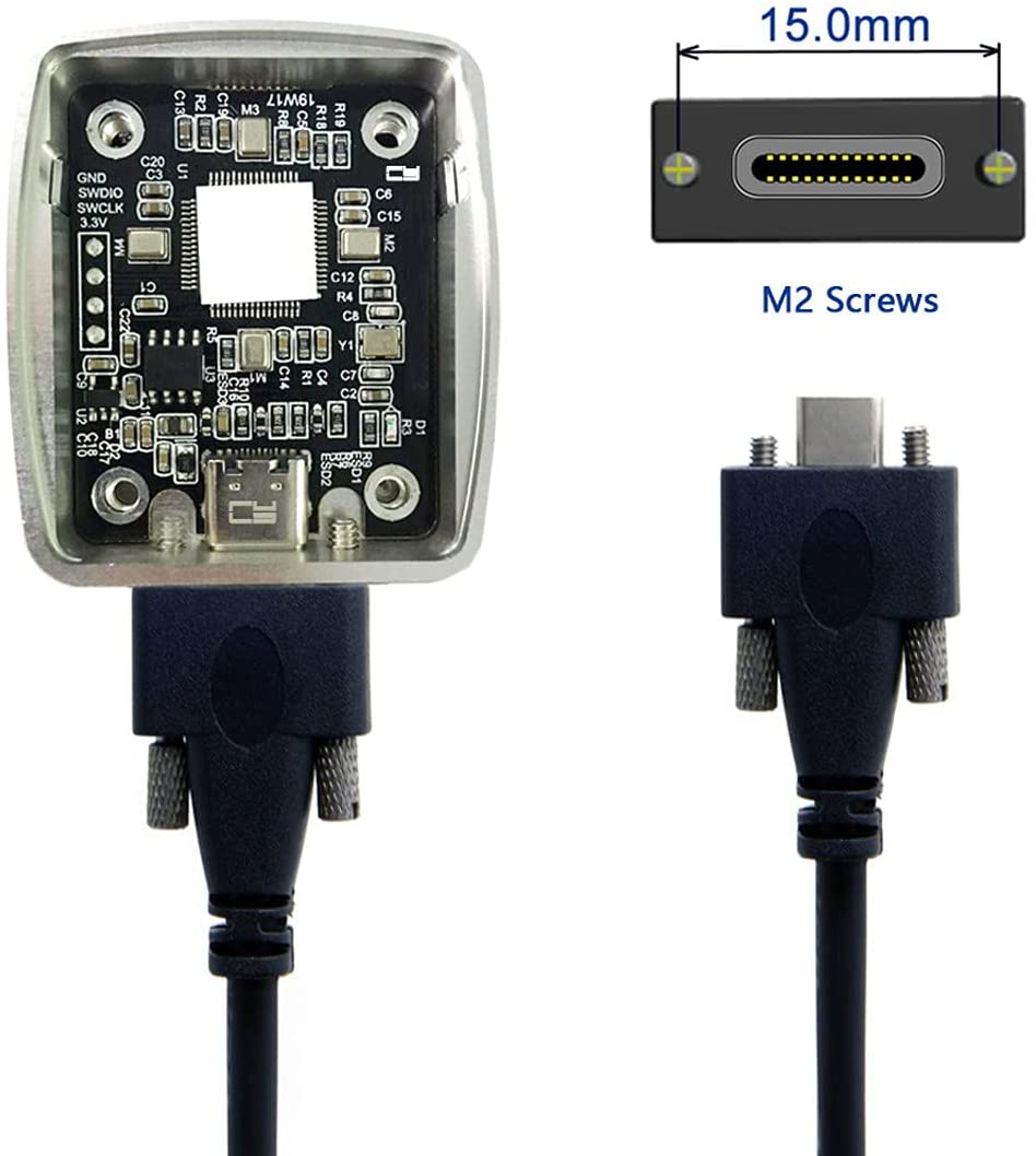 USB 3.0 A Male to USB C Dual Screw Locking Panel Mount Data Charge Cable 1.2m / 2m /3m