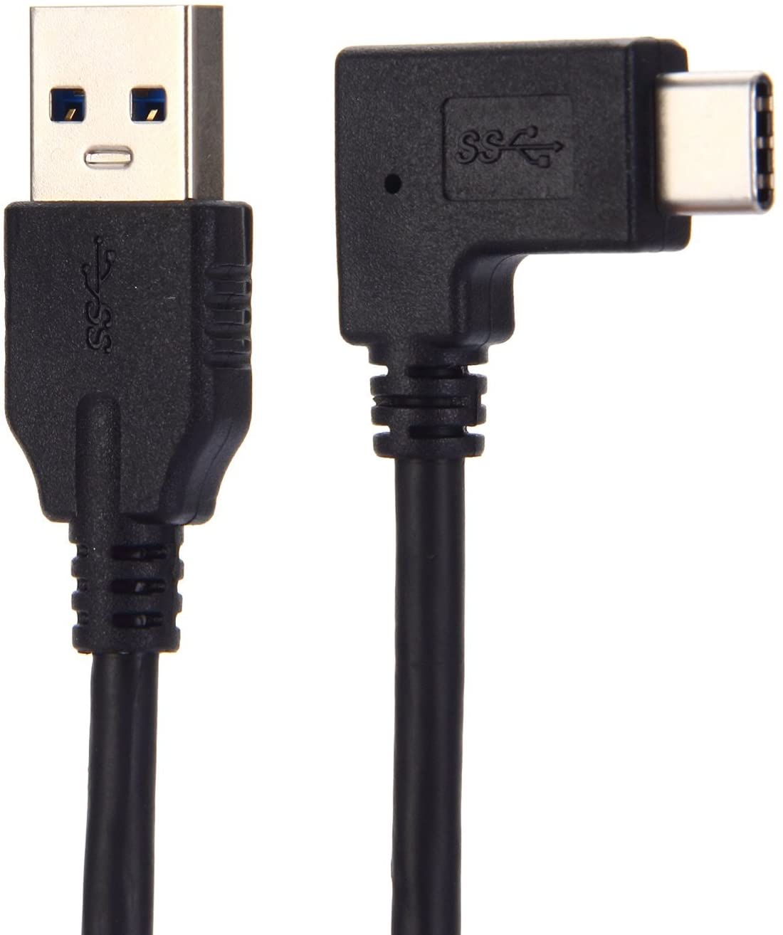 USB 3.0 A Male to USB C Angled Male Data Charging Cable 1m