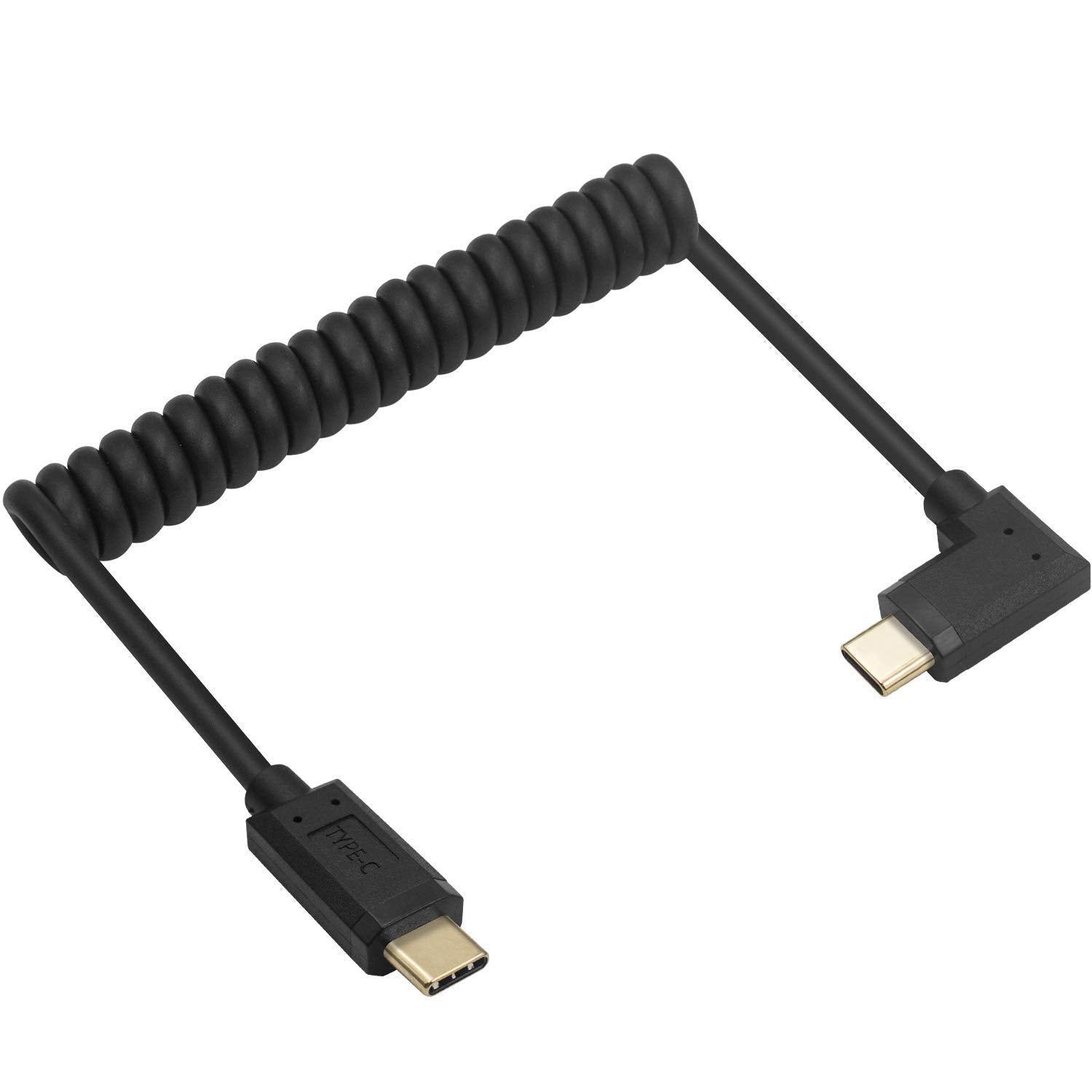 USB-C to USB-C Coiled Data Charging Cable 3A (Left / Right)