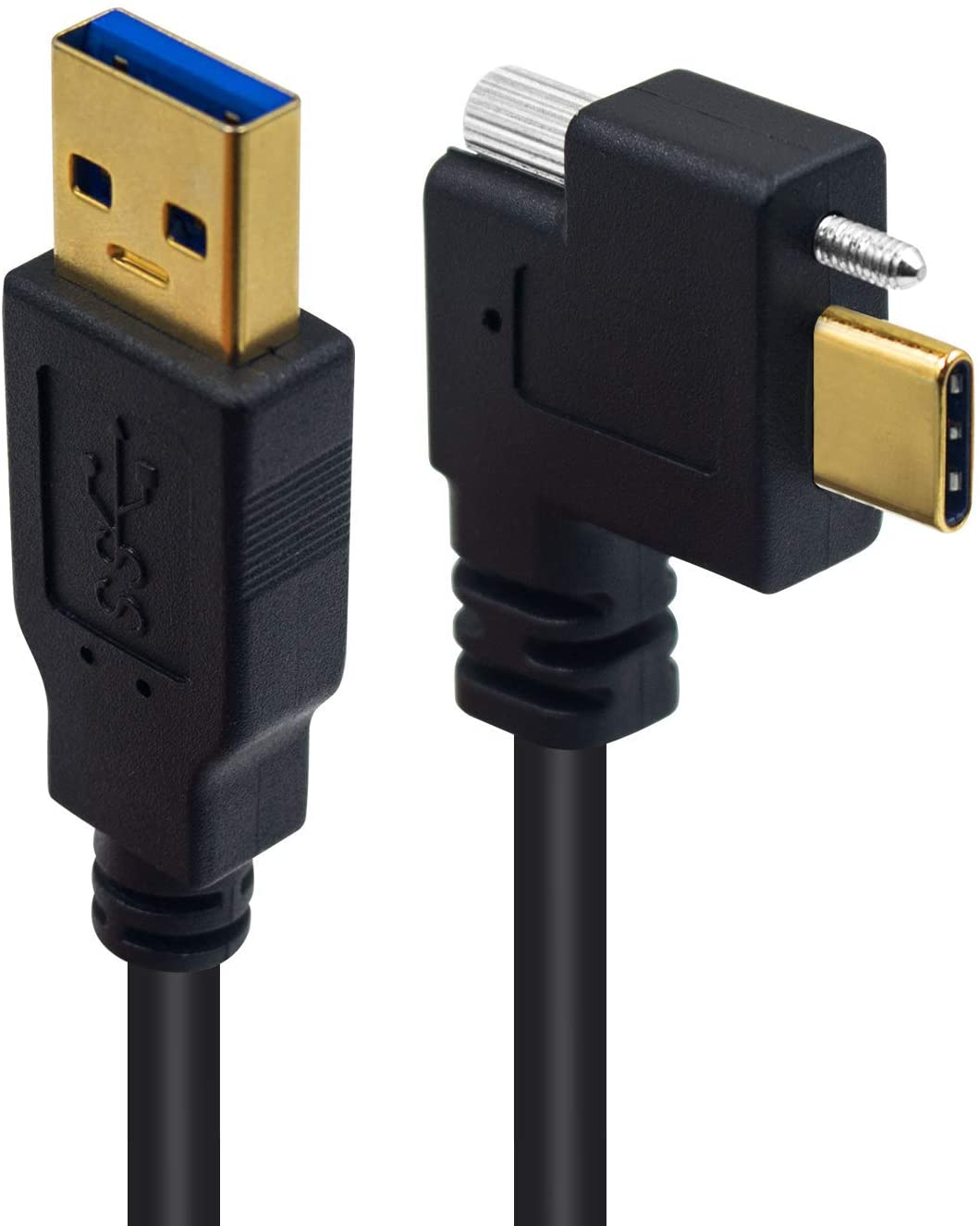 USB-A 3.0 Male to USB-C Male with Single Locking Screw High Speed Cable