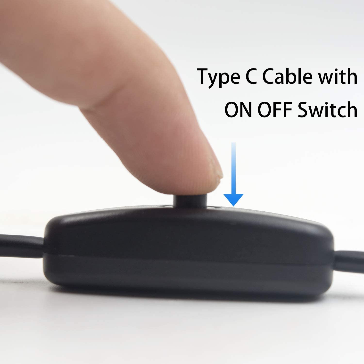 USB-C Male to Female Charging Extension Cable with On/Off Switch 0.3m