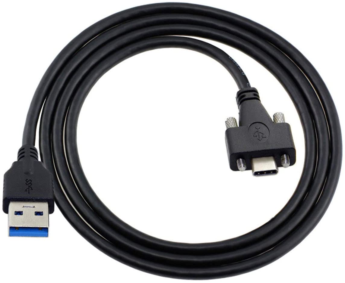USB 3.0 A Male to USB C Dual Screw Locking Panel Mount Data Charge Cable 1.2m / 2m /3m