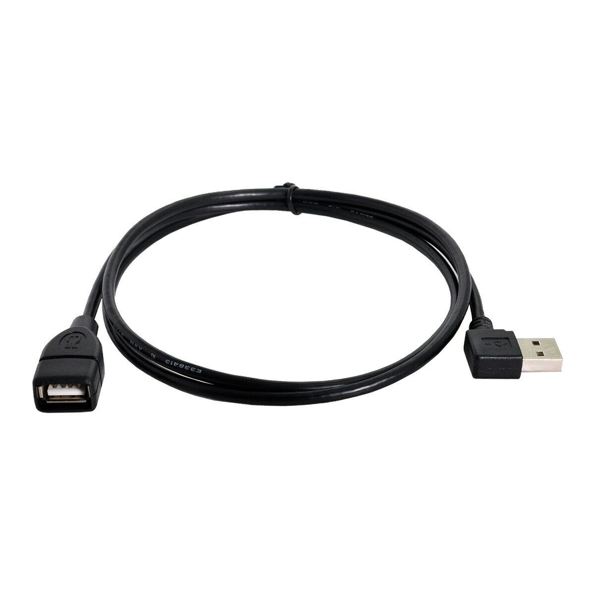 USB 2.0 A Male to Female Extension Cable (Reversible Left&Right Angled) 1m