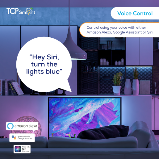 TCP Global Wi-Fi LED Strip light Colour Changing 3 metres IP65