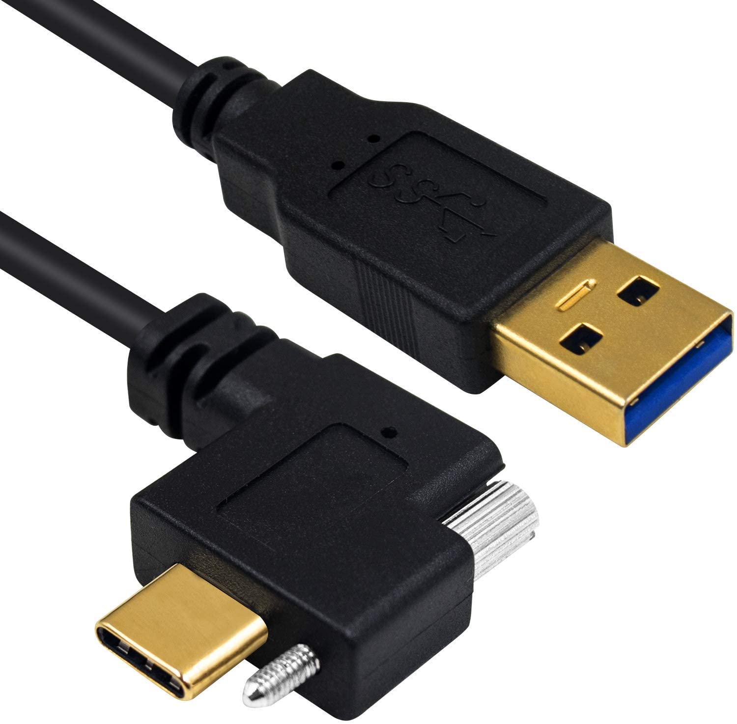 USB-A 3.0 Male to USB-C Male with Single Locking Screw High Speed Cable