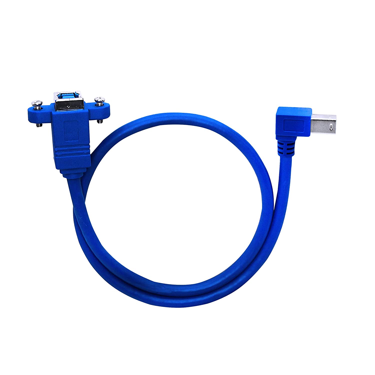 USB 3.0 Type B Angled Male to Female Printer Extension Cable with Panel Mount 50cm