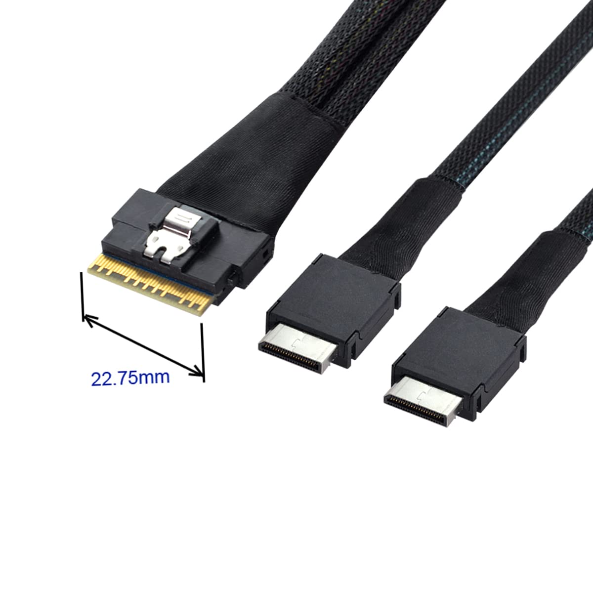 PCI-E Ultraport Slimline SAS Slim 4.0 SFF-8654 8i 74pin to Dual Oculink SFF-8611 Cable 0.5m