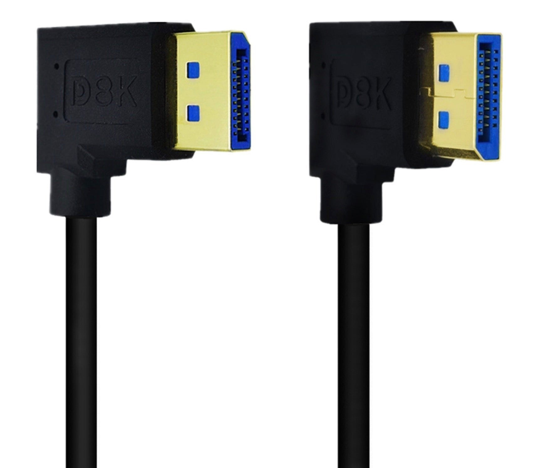 8K DisplayPort 1.4 right to left angle cable