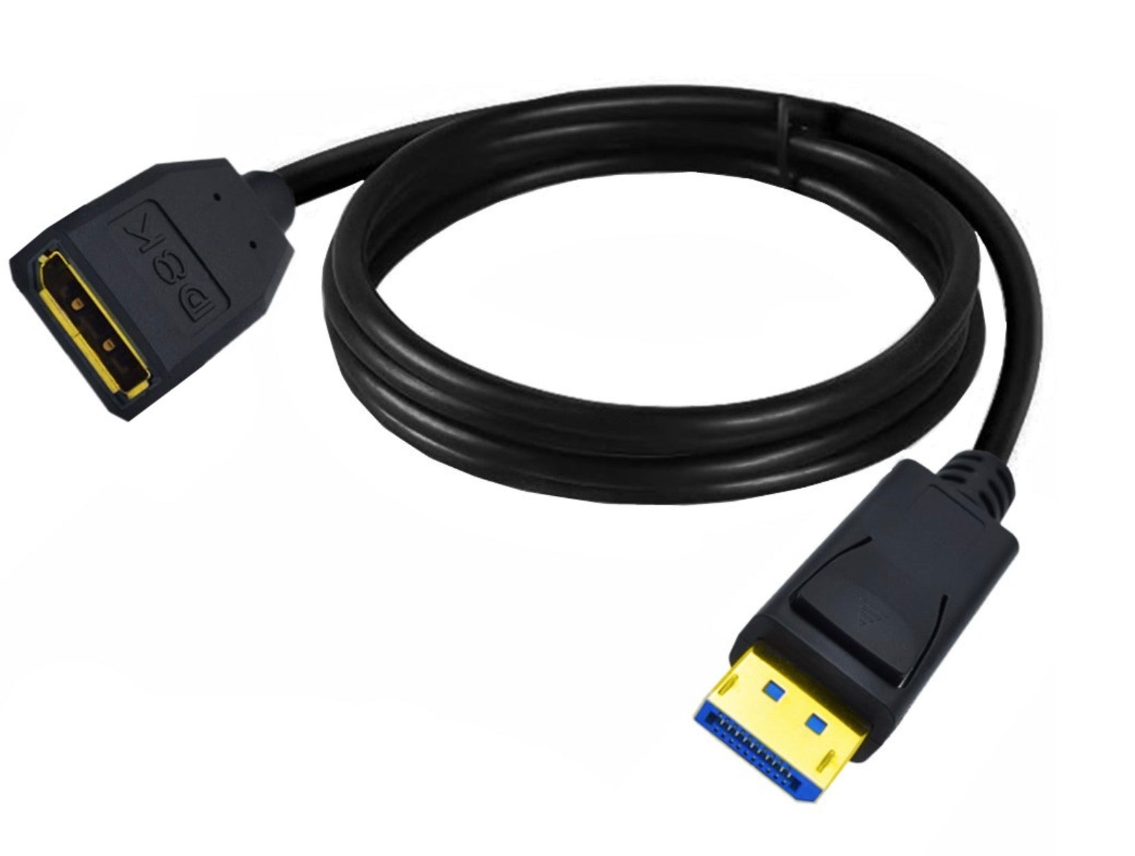 8K DisplayPort extension cable close up