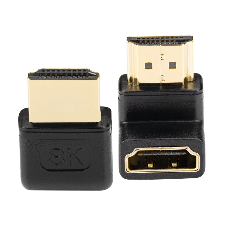 8K HDMI male to female elbow adapter