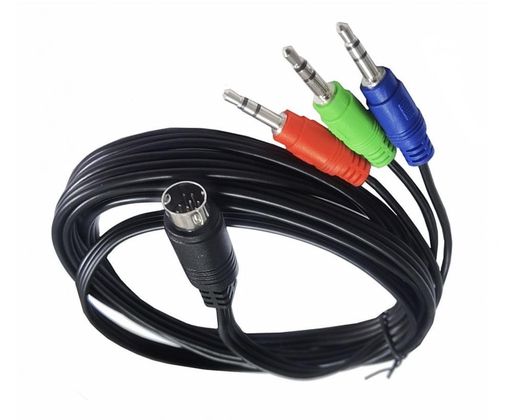 9 pin mini DIN to 3 x 3.5mm audio cable