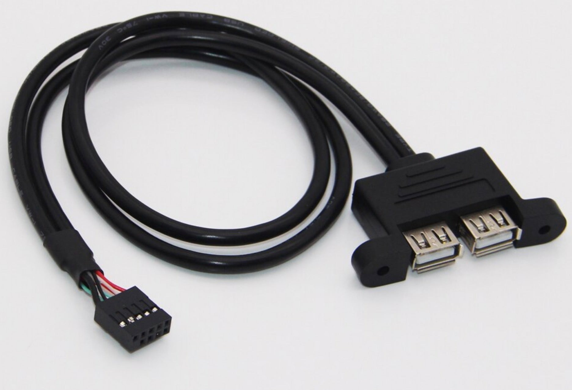 Motherboard 9Pin Header to Dual USB 2.0 Female Panel Mount Data Extension Cable