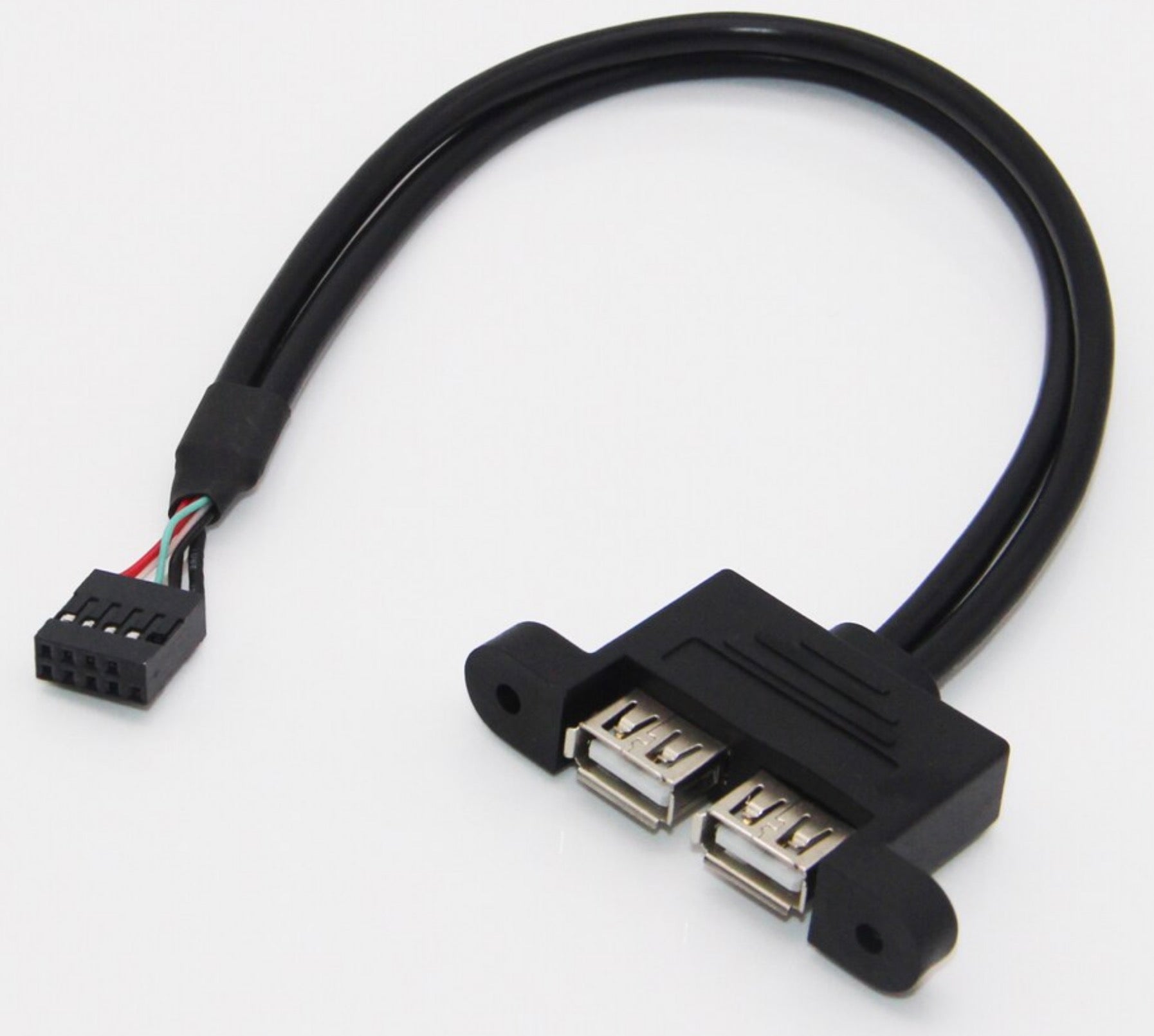 Motherboard 9Pin Header to Dual USB 2.0 Female Panel Mount Data Extension Cable