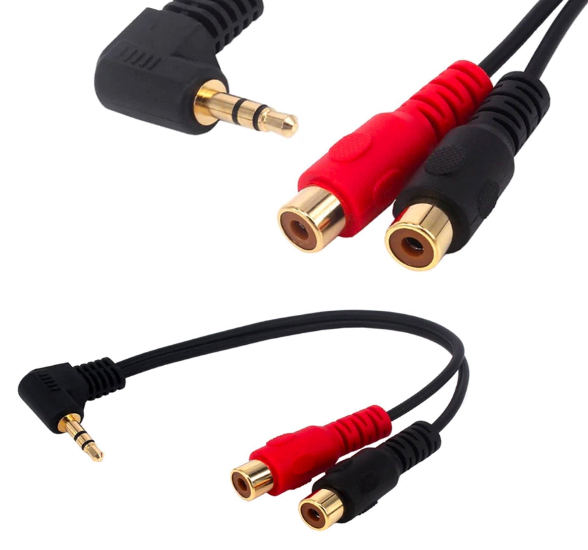 AUX to RCA audio Y splitter cable gold-plated connector