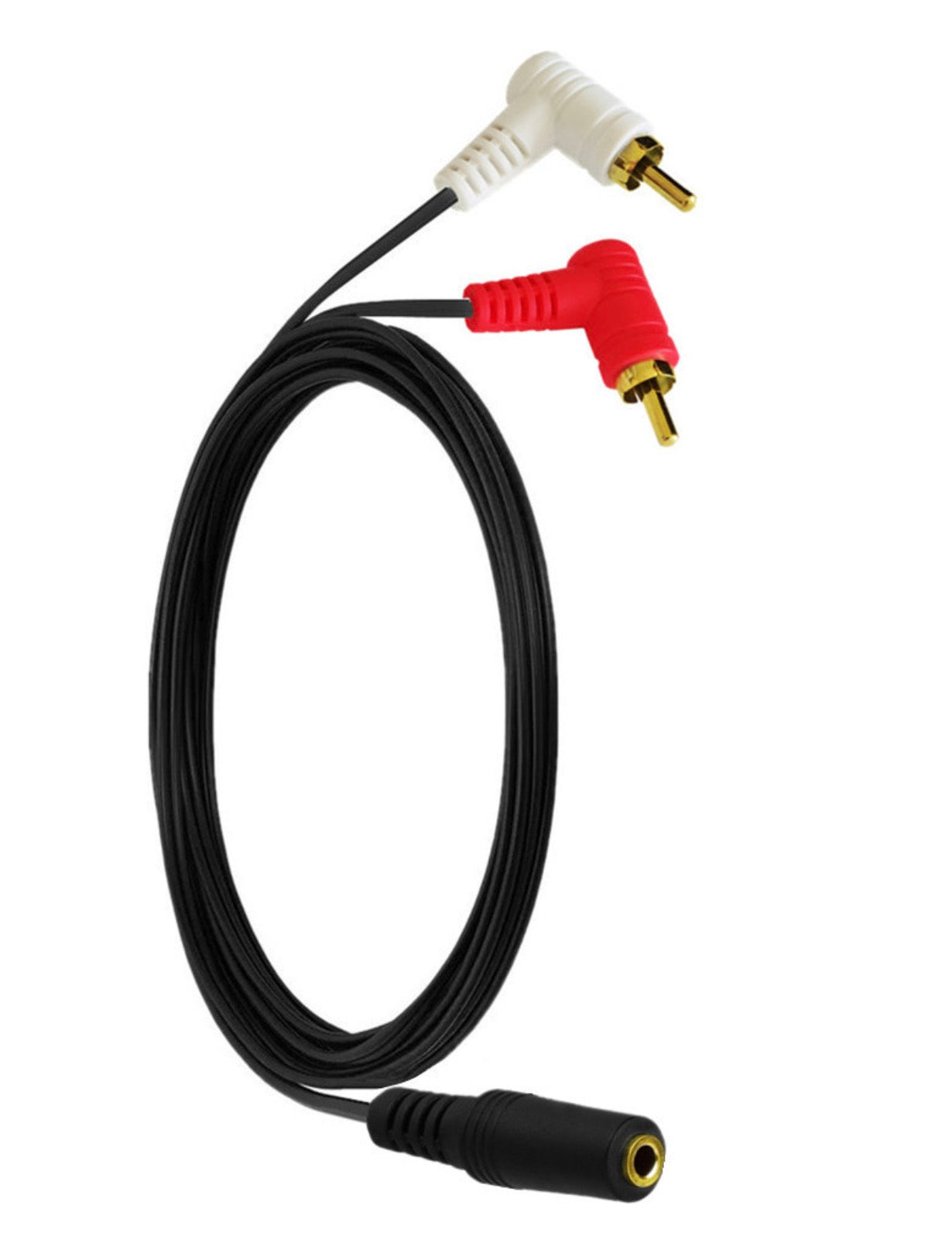 Angled RCA audio adapter for HiFi system