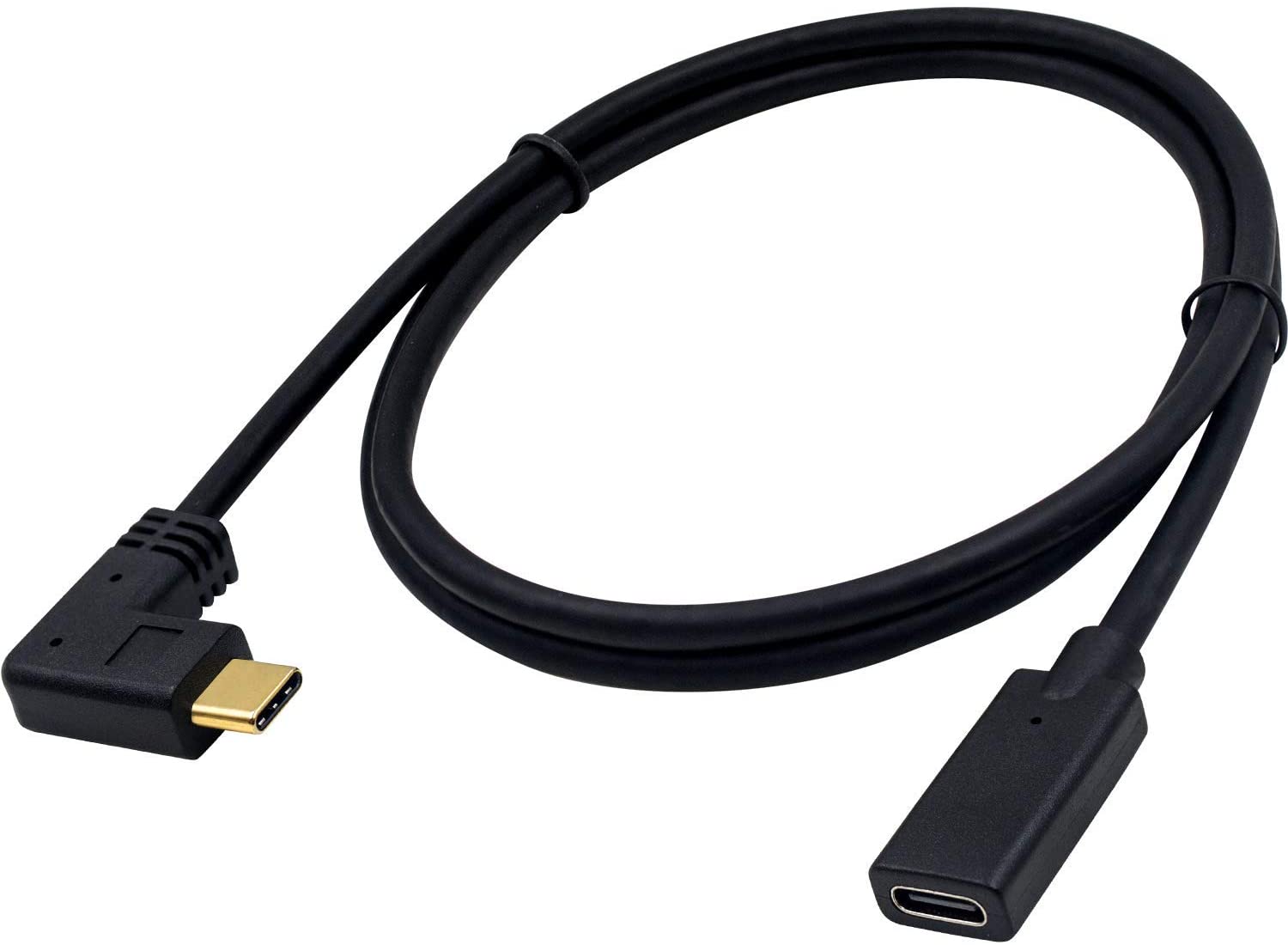 Angled USB-C extension cable for fast charging