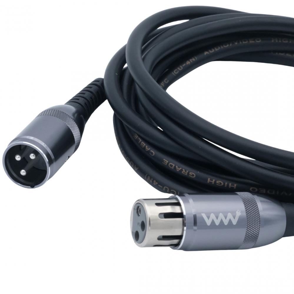 Balanced XLR audio extension lead for microphone