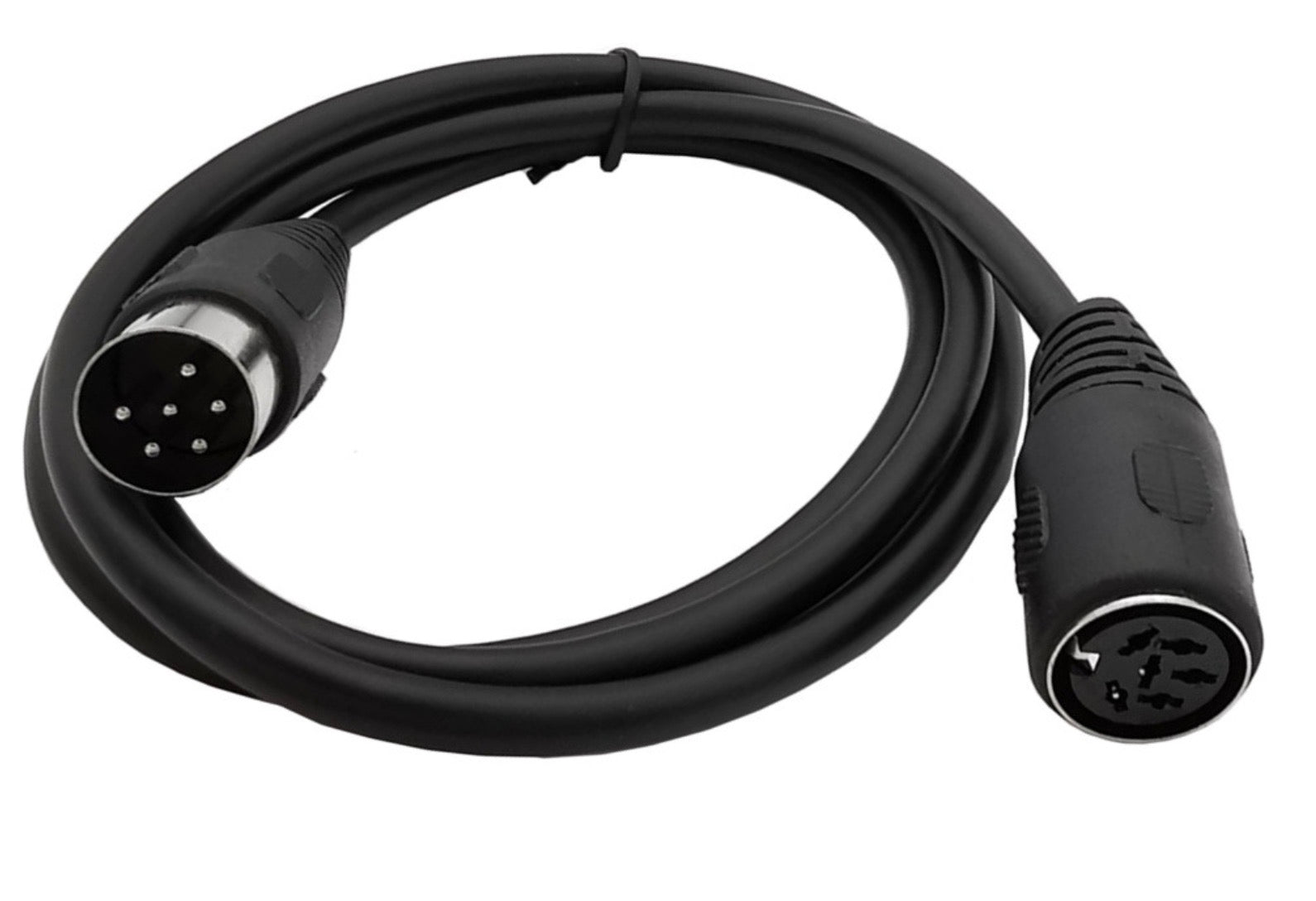 Black 6-pin DIN audio extension cable