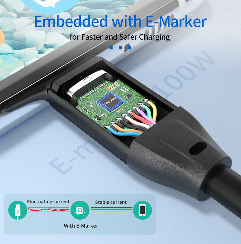  Black USB-C to USB-C cable suitable for phones and laptops