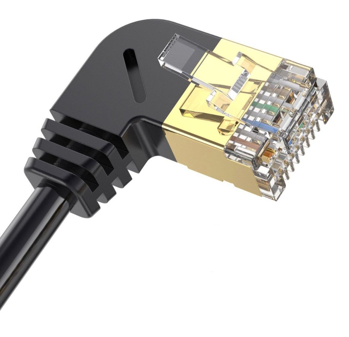 Left Angle Cable CAT8 Left Angled Ethernet Cable 40Gbps 2000MHz RJ45