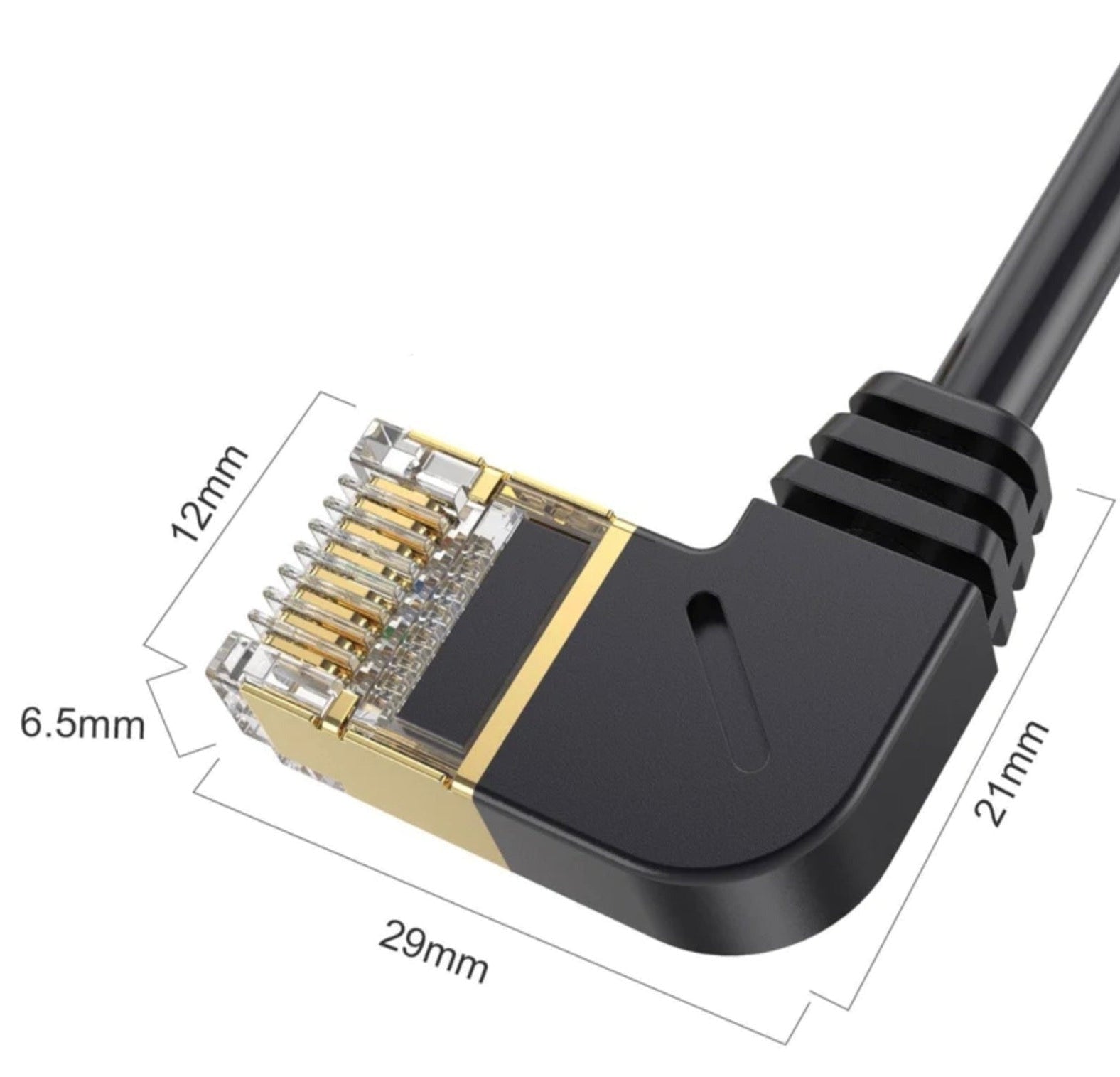 CAT8 right angle RJ45 network patch cable